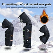 Eoperou 1 Pair Leg Braces Legs Warmers Warm Thick Plush Windproof Anti-cold Elastic Adjustable Unisex Waterproof Riding Motorcycle Skiing Winter Kneepads